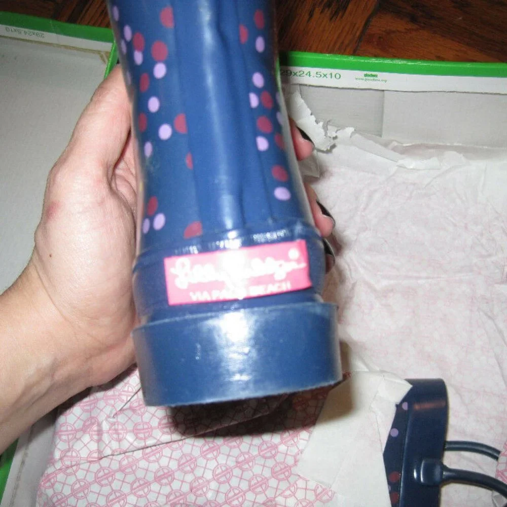 Lilly Pulitzer Kids Swellie Rain Boots Navy New In Box